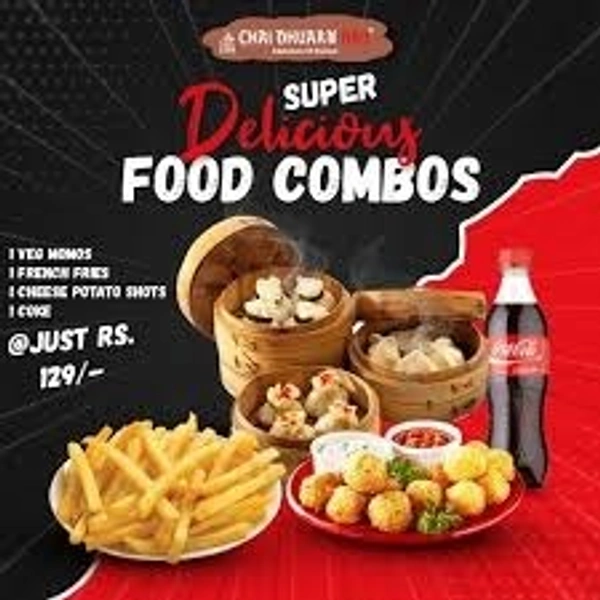 VEG momo +french fries+coke