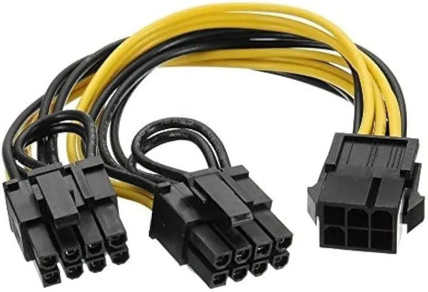 6 PIN female to 8 PIN Y male cable