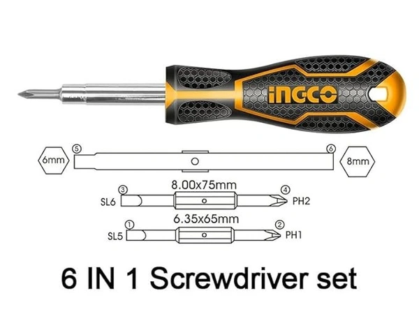 Screw driver 6 in 1 (card pack)
