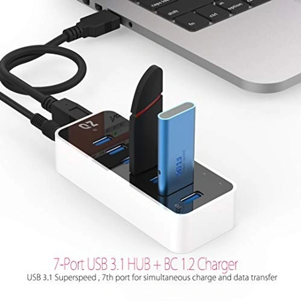 Usb hub 7 port (1 mtr) square