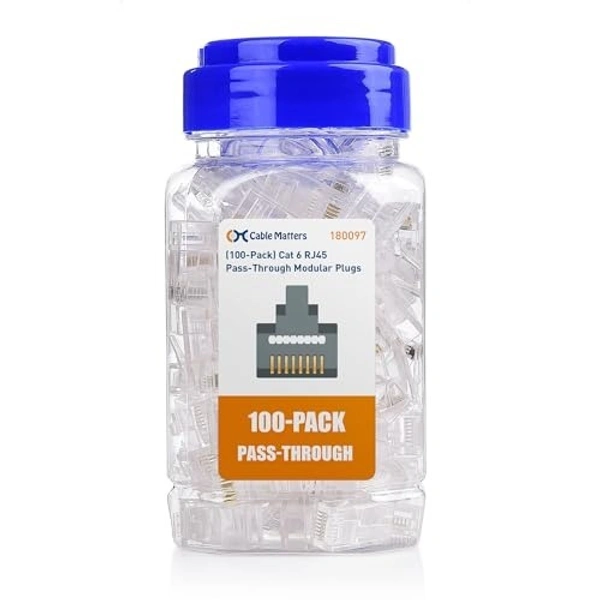 Rj45 pass through connector (BOTTLE PACK)