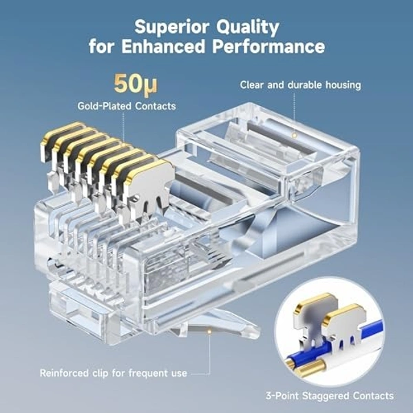 Rj45 pass through connector (BOTTLE PACK)