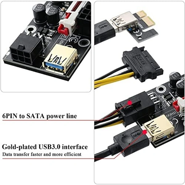 1x riser card 10 capacitor (version 12 pro)