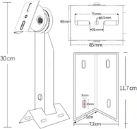 CCTV Pole Stand 701 with 2 clip