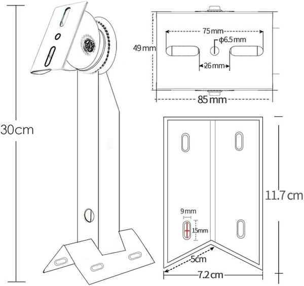 CCTV Pole Stand 701 with 2 clip