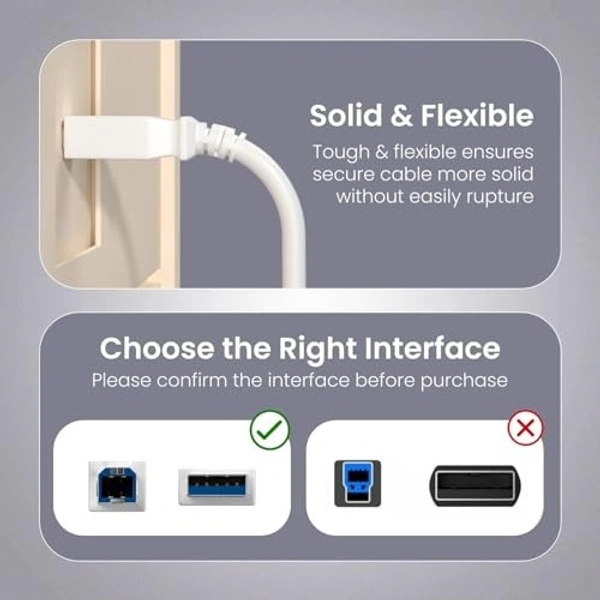 Usb printer white Cable - 5mtr