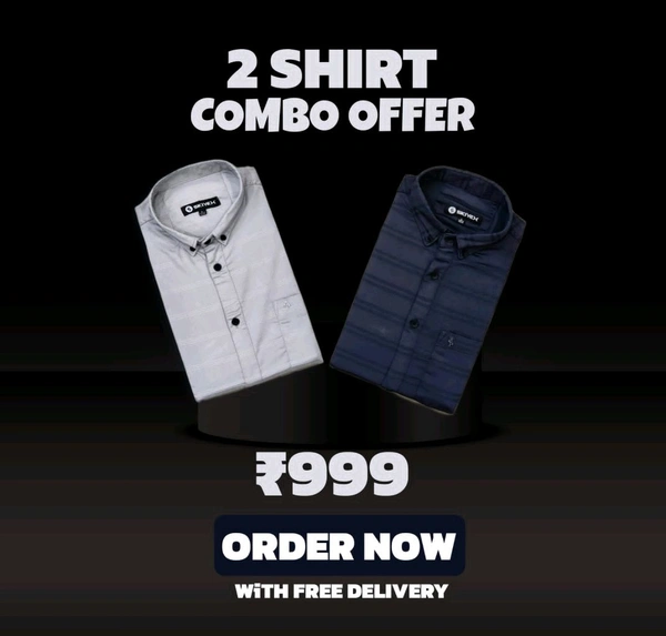 2 Shirt Combo Offer, Skiyex Original Cotton full Sleeves Shirt - M
