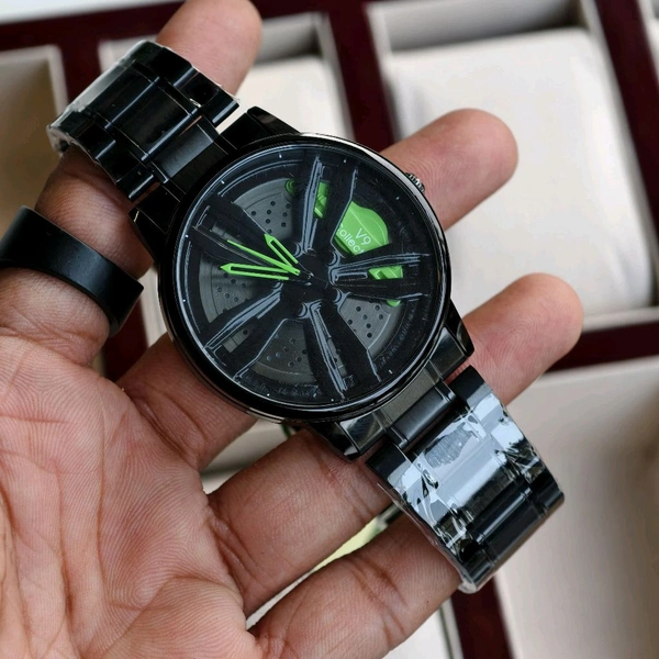 Most Demanded Non Gyro Quartz Movement Watch With High Quality Strap Best finishing Body & Case - Green