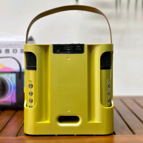 Portable Bluetooth Speaker Dynamic Sound with 2 wireless mics Karaoke 15 W Bluetooth Speaker (Stereo Channel)