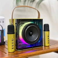 Portable Bluetooth Speaker Dynamic Sound with 2 wireless mics Karaoke 15 W Bluetooth Speaker (Stereo Channel)