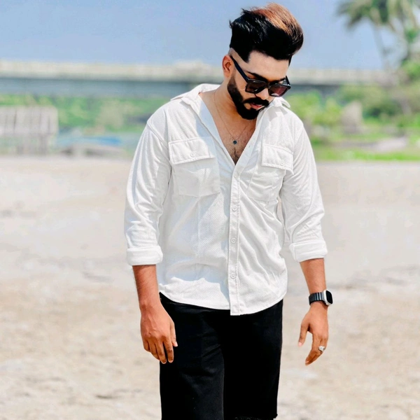 Velvet Double Pocket Premium Quality Shirt - L