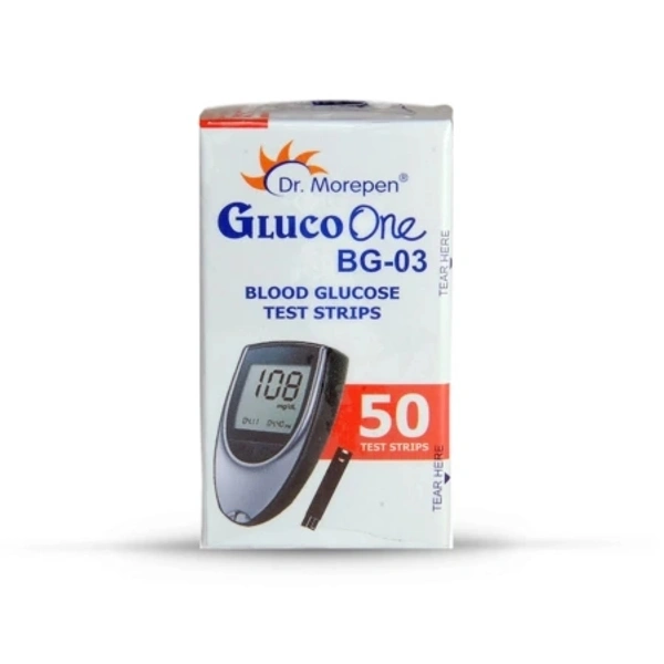 Dr. Morepen Gluco One Bg03 Glucometer Test Strips Box of 50 - 50 Strips