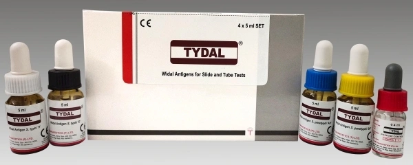 TULIP DIAGNOSTICS Tydal Widal Antigen Set For Slide And Tube Tests - 4×5ml
