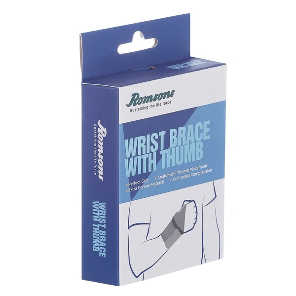 ROMSON Wrist Brace With Thumb 1 Pc/Pack - Universal 5-9.5 12.5-23.8