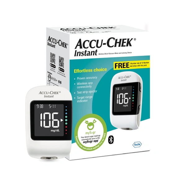 Accu-Chek® Instant Glucometer Kit (with Bluetooth Connectivity)
