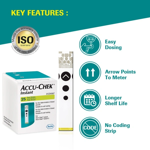 Accu-Chekยฎ Instant Test Strips โ Pack of 50 - 50 Strip