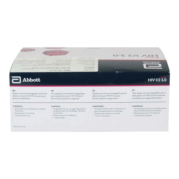 Abbott Bioline Abbott HIV 1/2 3.0 CE (D) Global Rapid Card - Pack of 30 Test - 30 Test