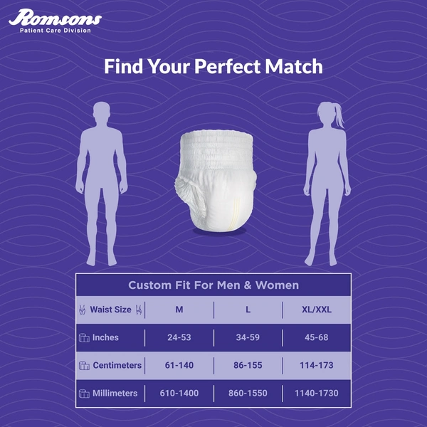 Romsons Dignity Overnight Pull Up Adult Diapers10 Pcs/Pack - Medium