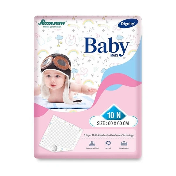 Romson Dignity Disposable Baby Changing Mats - 10Pcs/Pack
