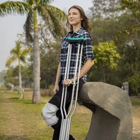 TYNOR AUXILIARY CRUTCH, SILVER, 1 PAIR - L