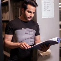 TYNOR CHEST BINDER, GREY, 1 UNIT - XXL