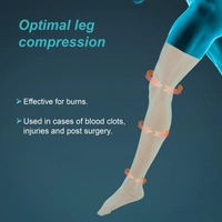 TYNOR COMPRESSION GARMENT LEG MID THIGH CLOSED TOE, BEIGE, 1 PAIR - XL