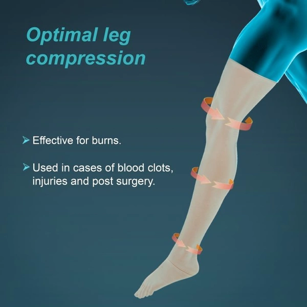 TYNOR COMPRESSION GARMENT LEG MID THIGH CLOSED TOE, BEIGE, 1 PAIR - XL