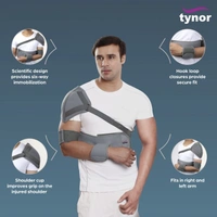TYNOR ELASTIC SHOULDER IMMOBILISER, GREY, 1 UNIT - S