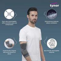 TYNOR ELBOW SUPPORT, GREY, 1 UNIT - M