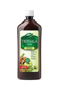 Dabur Triphala Juice - 1L | 100% Ayurvedic Formulation | Improves Gut Health & Promotes Healthy Gut | Supplement for lasting Relief from Constipation & Digestive Discomfort - 1 Ltr.