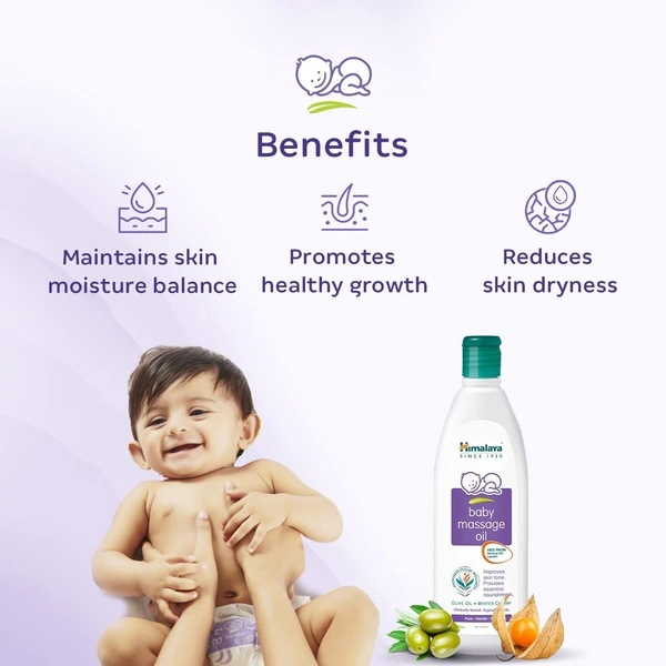 Himalaya Baby Massage Oil for strong bones & muscles | with Vitamin E | No. 1 Doctor Prescribed - 500ml
