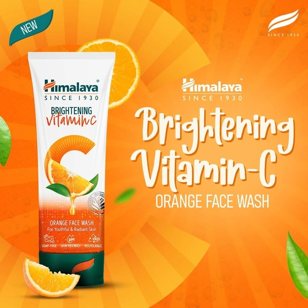 Himalaya Himalaya Brightening Vitamin C Orange Face Wash | Brightening Face Cleanser | Remove Dull Skin | 100ml - 100ml