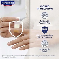 Hansaplast Antiseptic Regular Bandage for Cuts & Wounds,100 strips - 100 strips