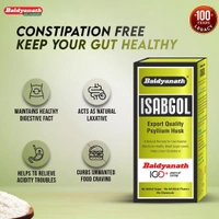 Baidyanath Isabgol - Psyllium Husk Powder - 200gm | Effectively Relieves Constipation | Fibre Supplement For Digestion - 200 gm