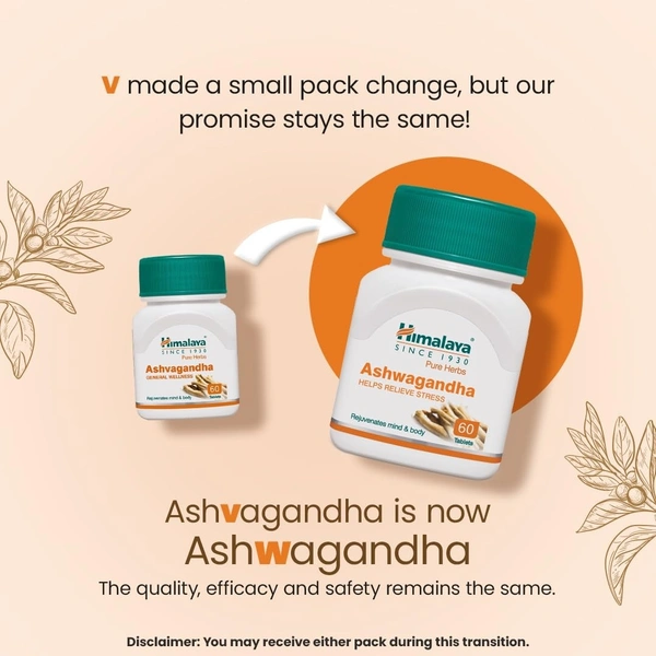 Himalaya Ashwagandha - 120 Tablets | Stress Relief | Rejuvenates Mind & Body | Improves Strength & Energy | General Wellness - 120 Tablets