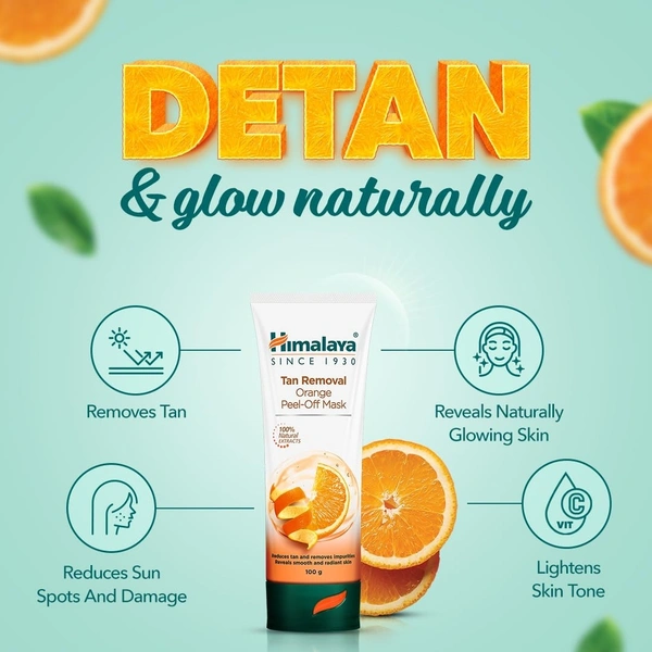 Himalaya Herbals Tan Removal Orange Peel-off Mask, 100g - 100g