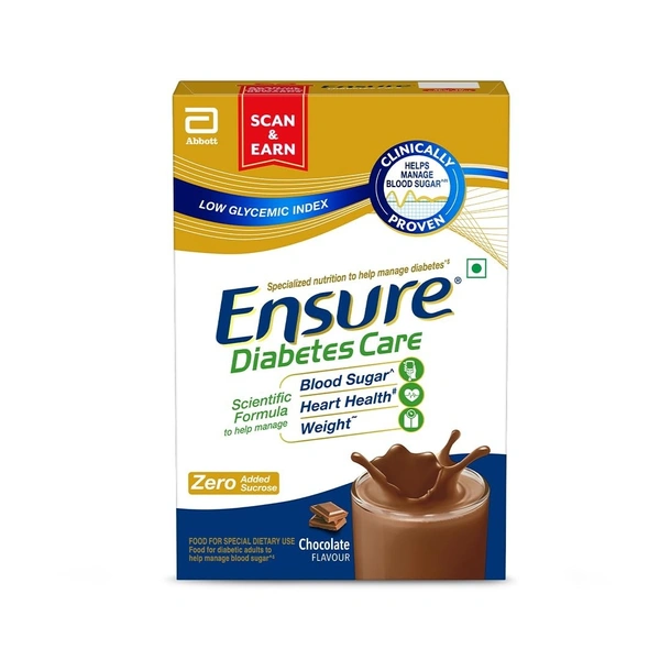 Ensure Diabetes Care Choco Powder with High Fiber, Protein & 36 Nutrients | Helps Manage Blood Sugar Levels in 4 weeks - 1 Kg