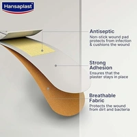 Hansaplast Antiseptic Regular Bandage for Cuts & Wounds,100 strips - 100 strips
