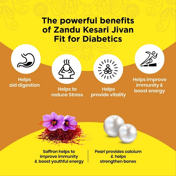 Zandu Kesari Jivan FFD â Sugar Free Ayurvedic Immunity Booster for Adults and Elders, Builds Energy, Strength and Stamina, Chyawanprash - 450g