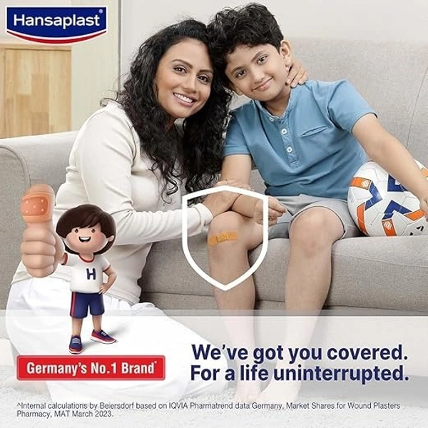 Hansaplast Antiseptic Regular Bandage for Cuts & Wounds,100 strips - 100 strips