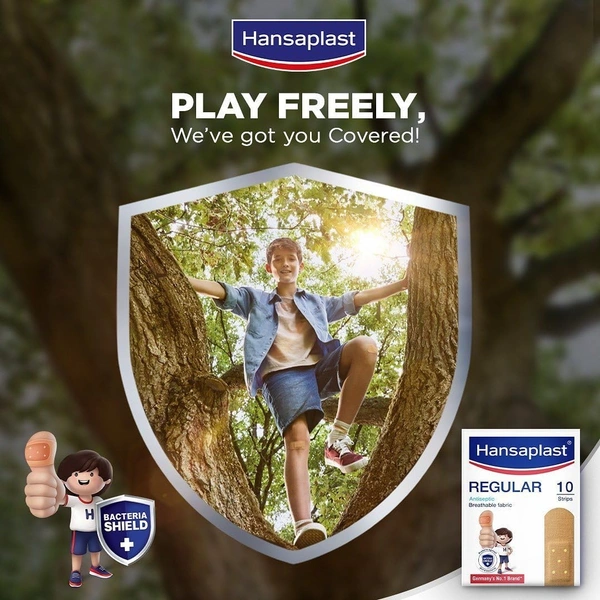 Hansaplast Antiseptic Regular Bandage for Cuts & Wounds,100 strips - 100 strips