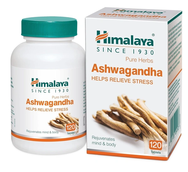 Himalaya Ashwagandha - 120 Tablets | Stress Relief | Rejuvenates Mind & Body | Improves Strength & Energy | General Wellness - 120 Tablets