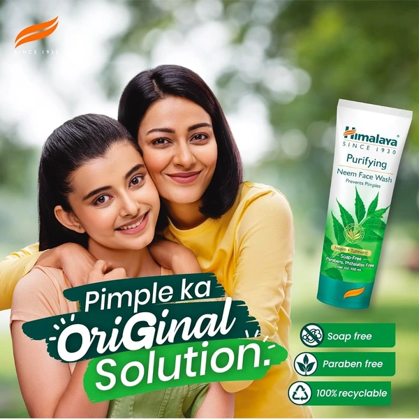 Himalaya Purifying Neem Face Wash|Clinically proven to fight against acne and pimples|Gently cleanses|100% naturally derived Neem|Works from 1st wash|For both men and women|100 ml - 100 ml