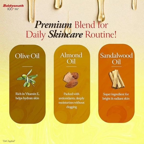 Baidyanath Moisturizing & Nourishing Body Oli Oil | Rich in Antioxidants & Vitamins for Deep Hydration, Skin Toning & Radiance | Reduces Fine Lines | 500 ml - 500 ml