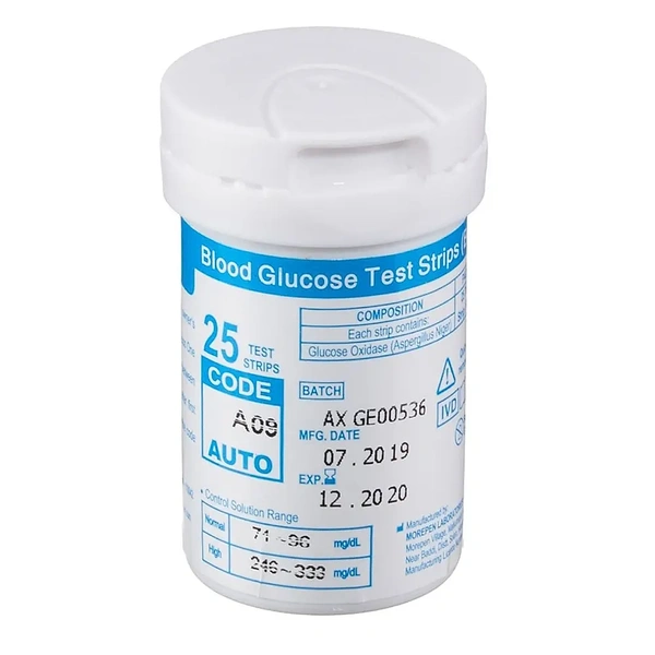 Dr Morepen Gluco Onebg 03 Blood Glucose Test Strip Box Of 25 No'S - 25 Nos