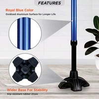 Avanti Plus - T Shape Aluminum Stick | Lightweight Walking Stick | Adjustable Height |Wide Base for Balance