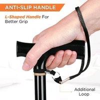 Avanti T Shape Aluminum Walking Stick|Light Weight & Height Adjustable Walking Aid|For Elderly & those Physically Challenged | Durable Soft Rubber Shoes for Grip - Universal