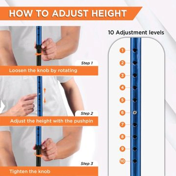 Avanti Plus - T Shape Aluminum Single Stick | Lightweight Walking Stick | Adjustable Height | Big Shoe for Better Grip