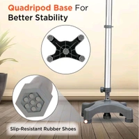Astra Max Elbow Crutch Quadripod Base With Height Adjustable & Movable Elbow Support, Light Weight (