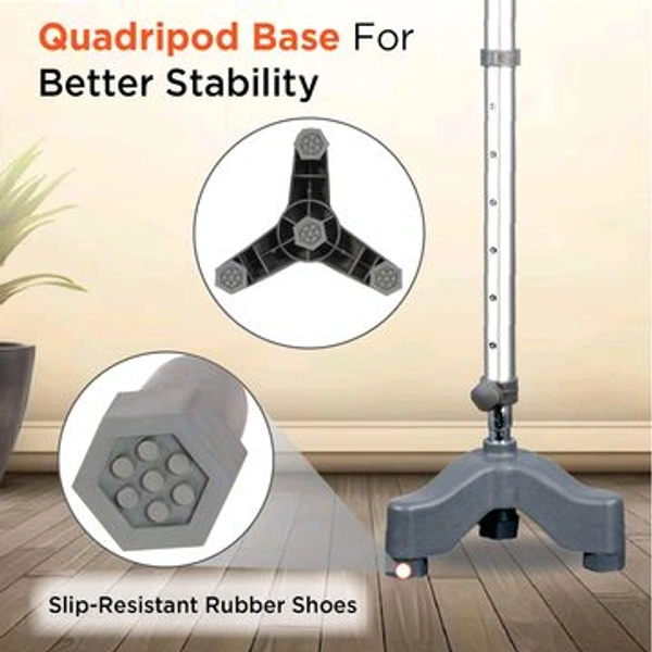 Astra Max Elbow Crutch Tripod Base With Height Adjustable & Movable Elbow Support, Light Weight